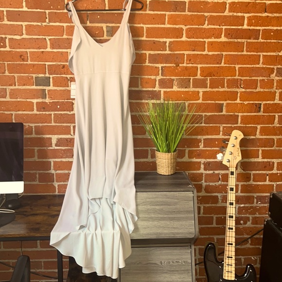 Express Drews High Low Double Shoulder Strap Size Zip Silver Size 6 - Picture 1 of 9